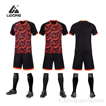 Ucuz futbol spor giyim kısa kollu takım futbol forması